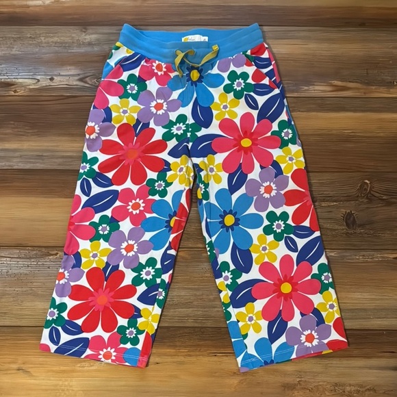 Boden floral pop drawstring wide leg crop pants 10Y - Picture 1 of 9